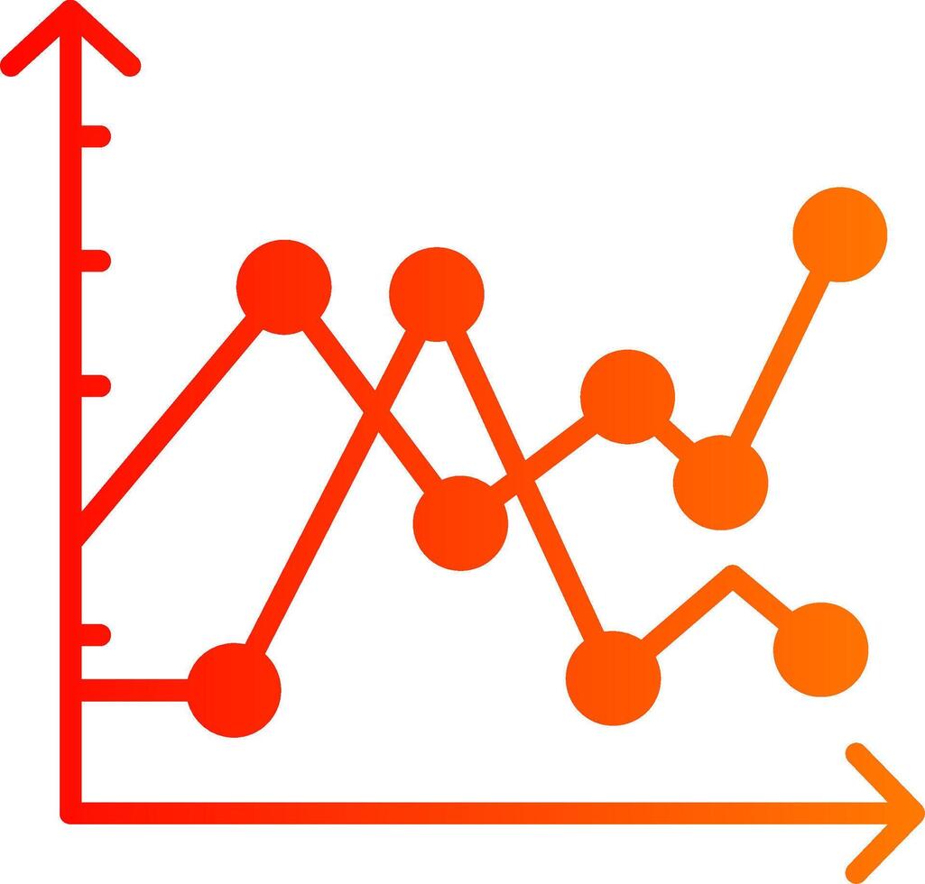 Multiple Line Graph Glyph Gradient Icon vector