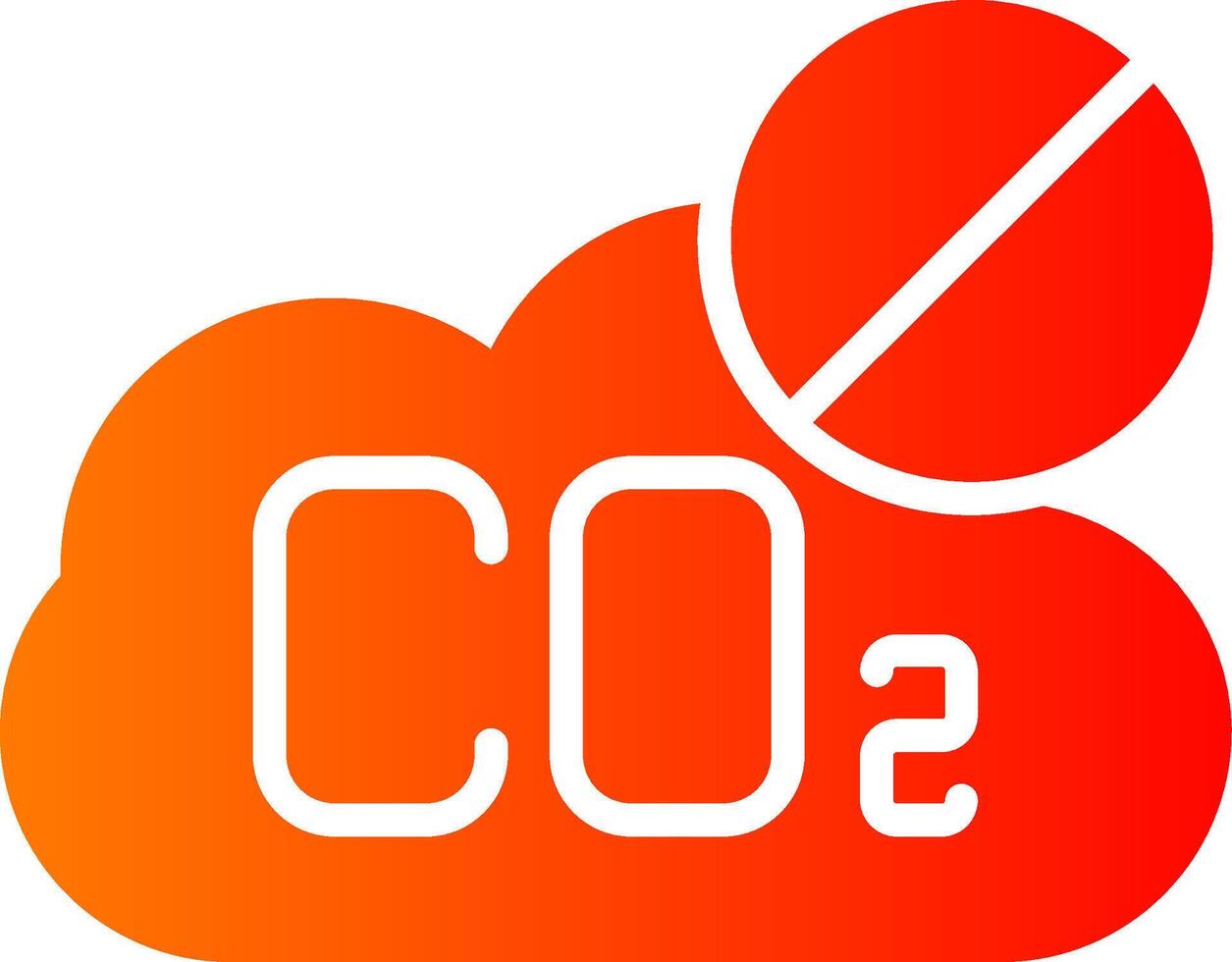 No CO2 Glyph Gradient Icon vector
