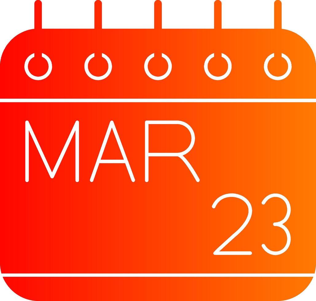 March Glyph Gradient Icon vector
