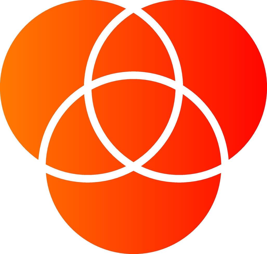Venn Diagram Glyph Gradient Icon vector