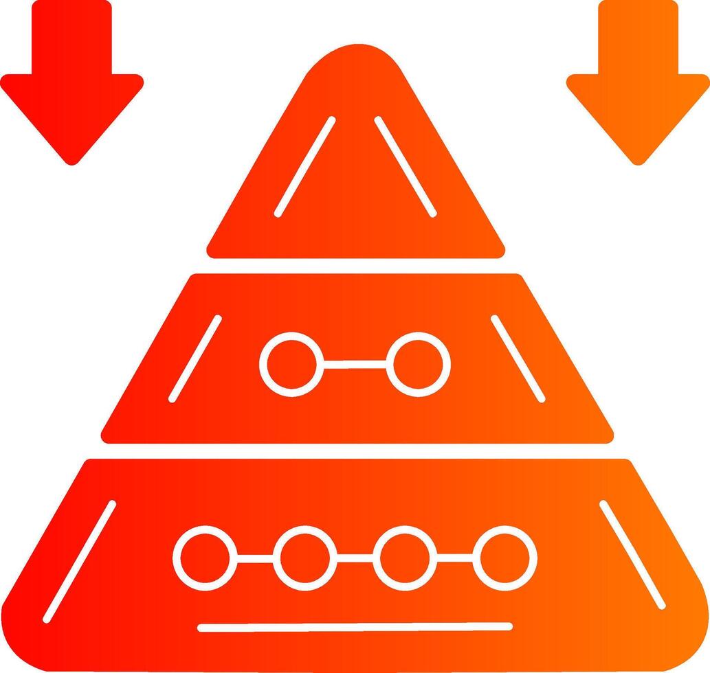 Pyramid Chart Glyph Gradient Icon vector