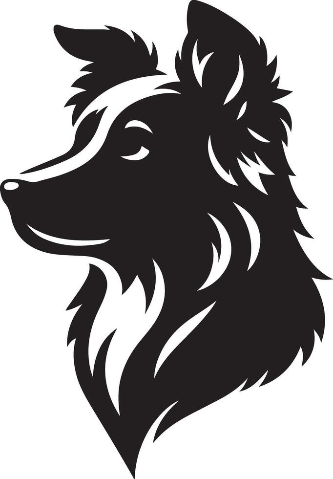 Dog head black sketch isolated on white background vector