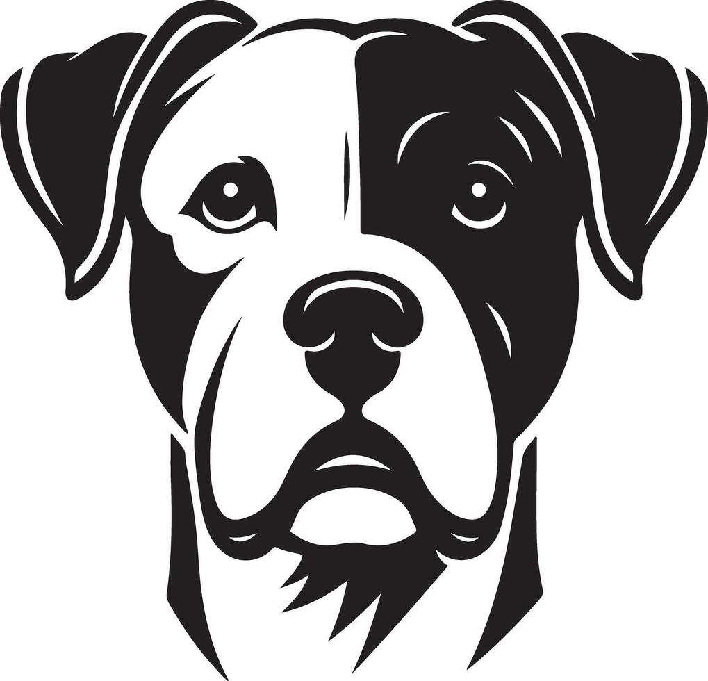 Silhouette simple head dog vector