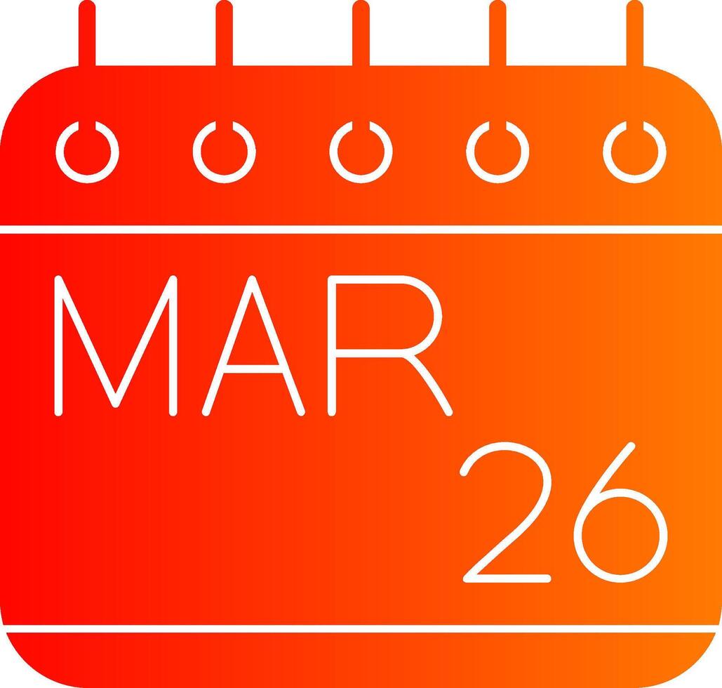 March Glyph Gradient Icon vector