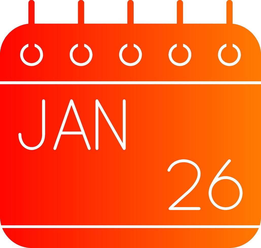 January Glyph Gradient Icon vector