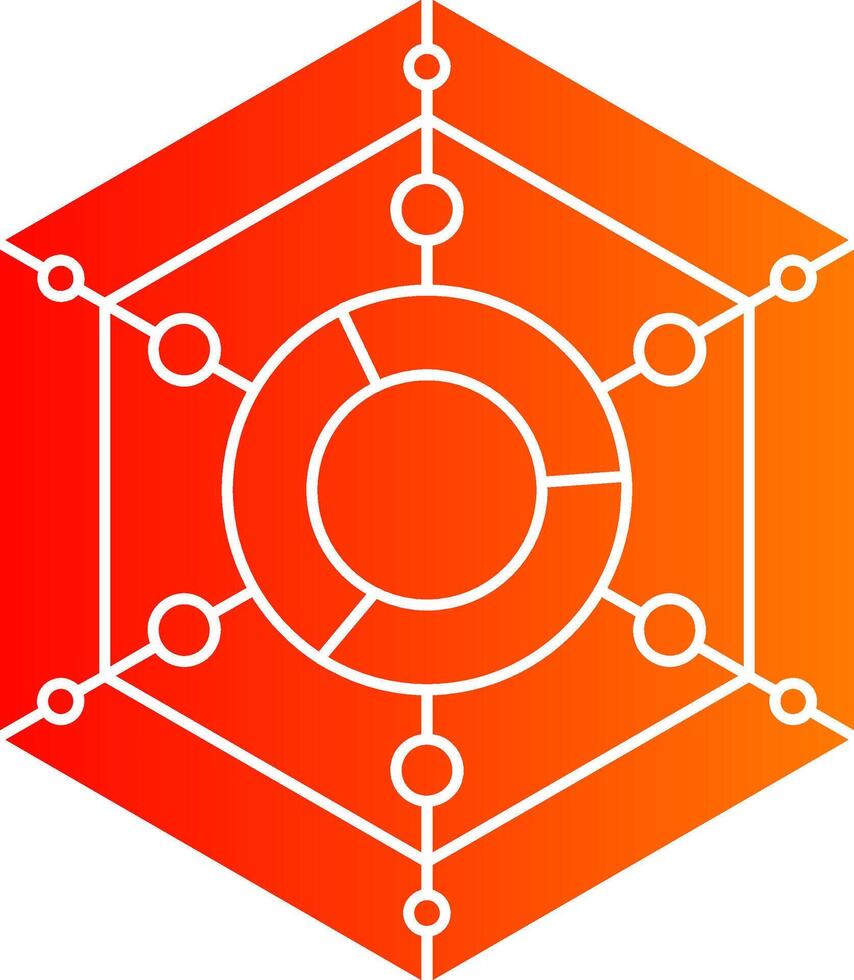 Radar Chart Glyph Gradient Icon vector