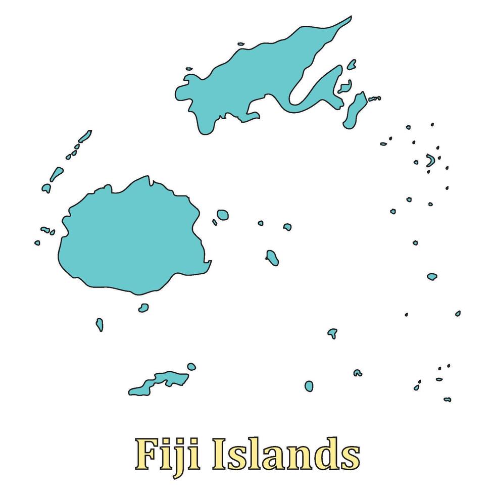 map of fiji island vector
