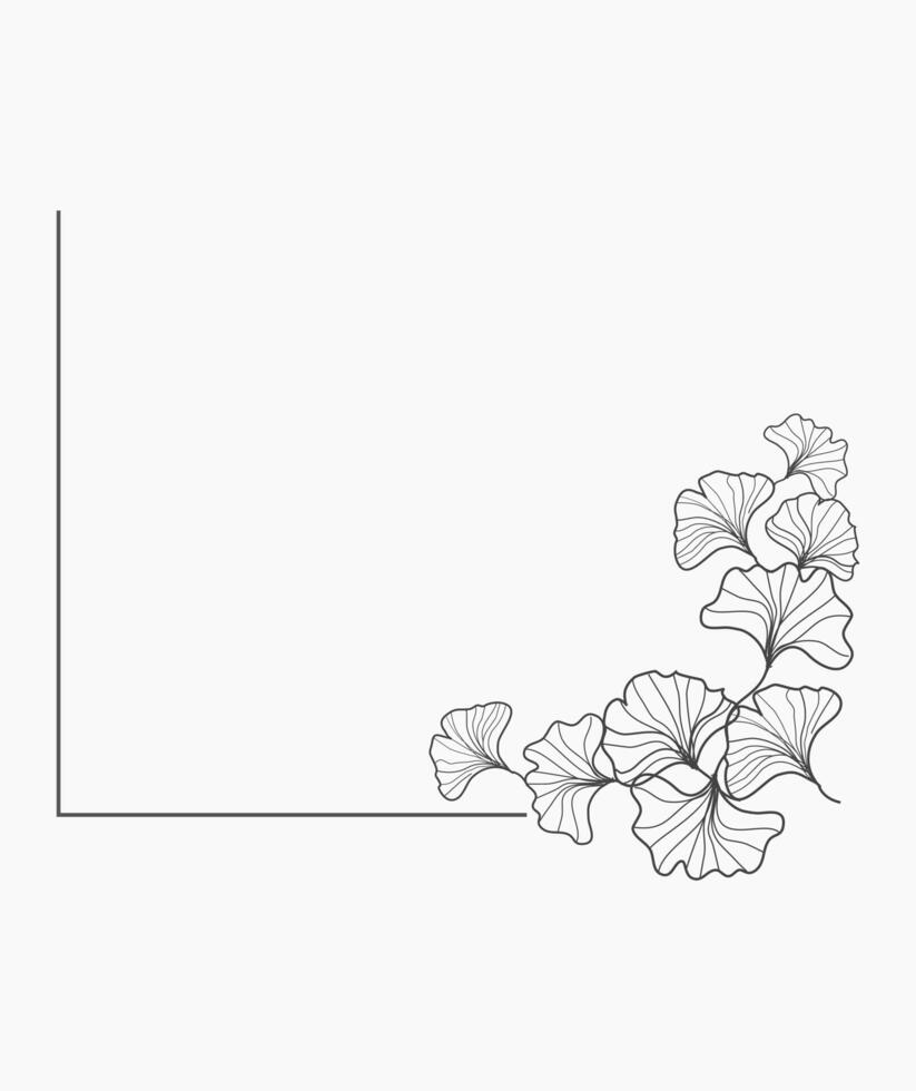 Floral Frame with Ginko Leaves vector