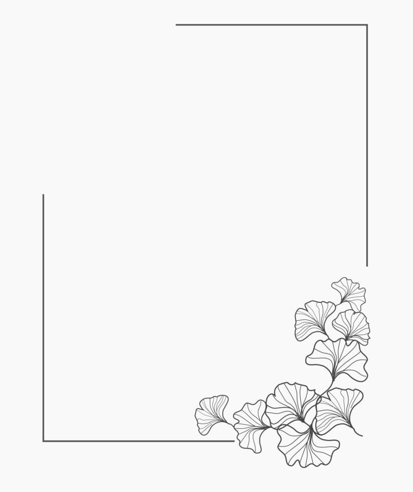 Frame of Floral Gingko Wreath vector