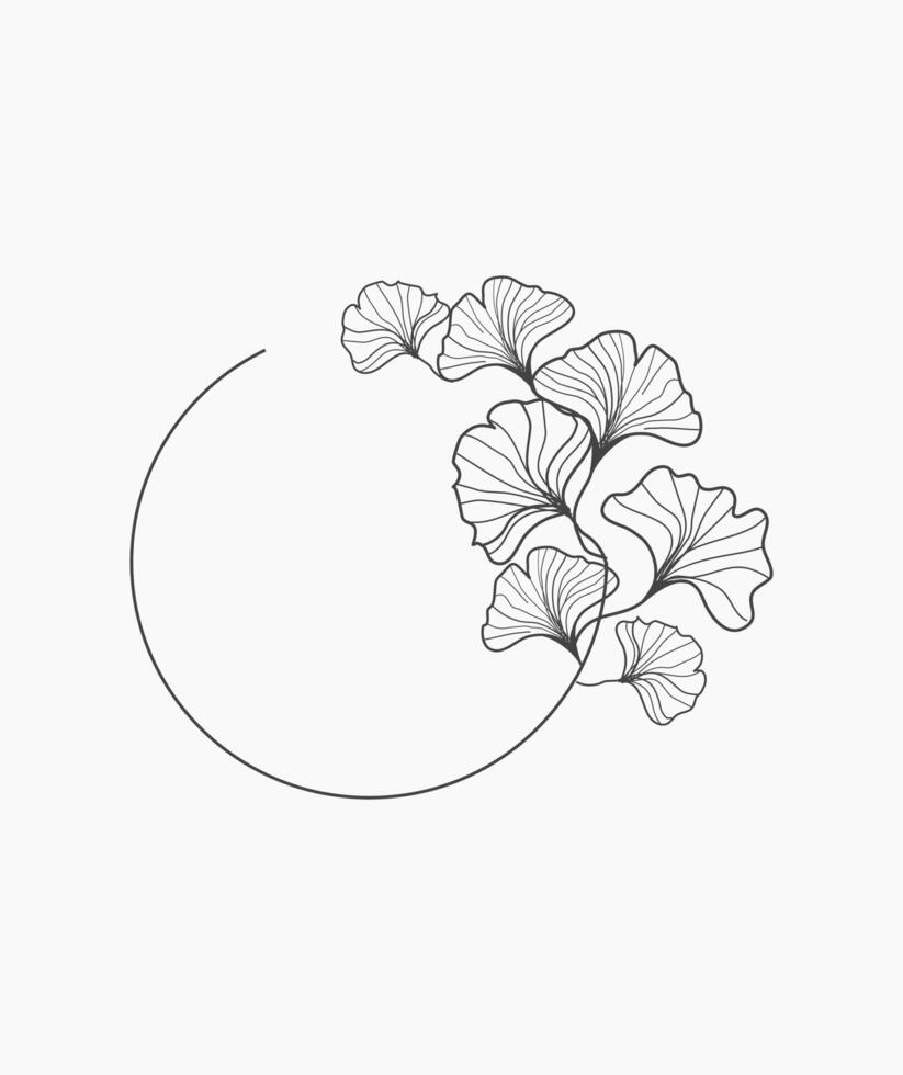Clean Arts of Floral Ginko Leaves vector