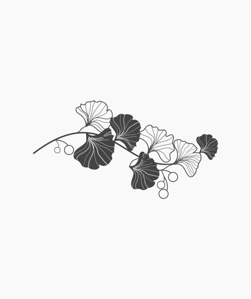 Art Floral Ginko Illustration vector