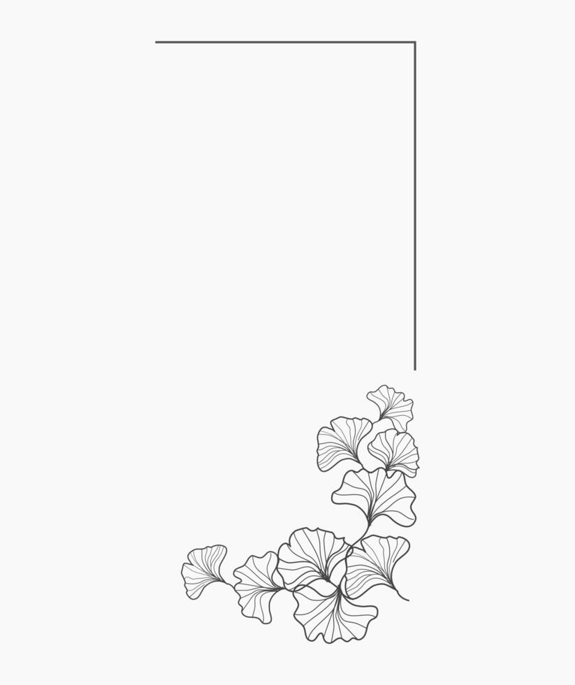 Floral Ginko Frame vector