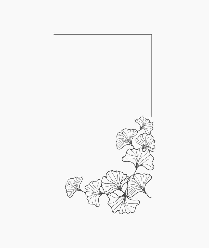 Frame of Floral Ginko vector