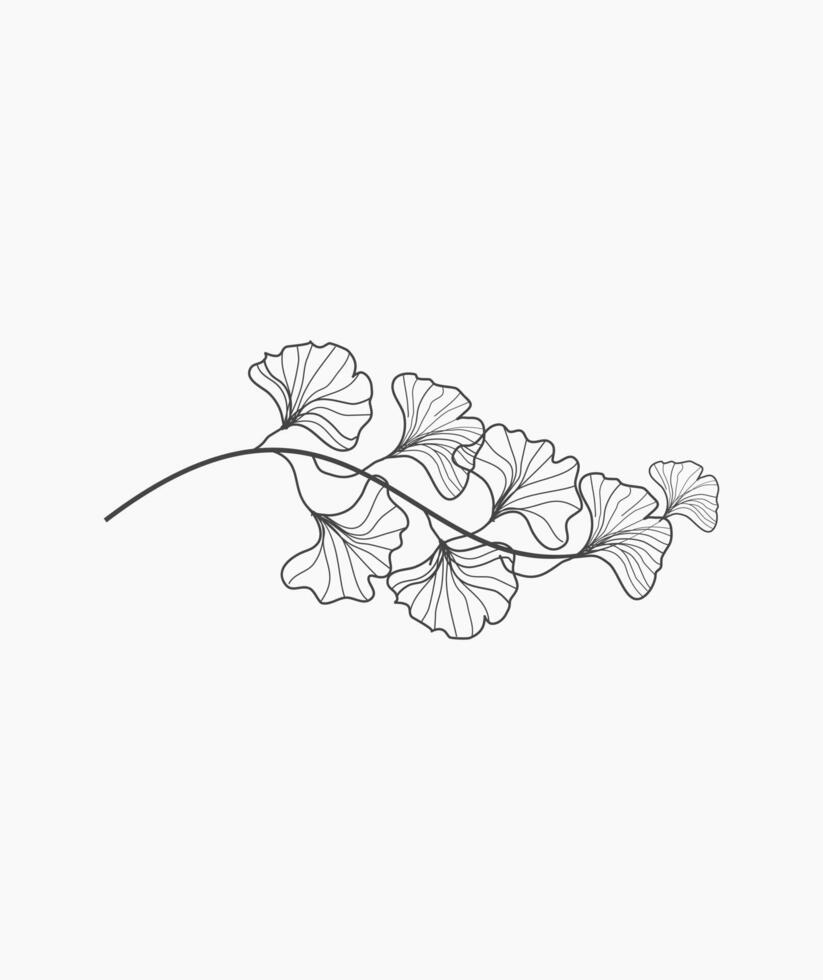 Clean Flower Art Illustration vector