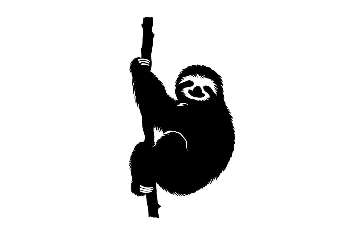 Sloth Climbing Branch Silhouette vector