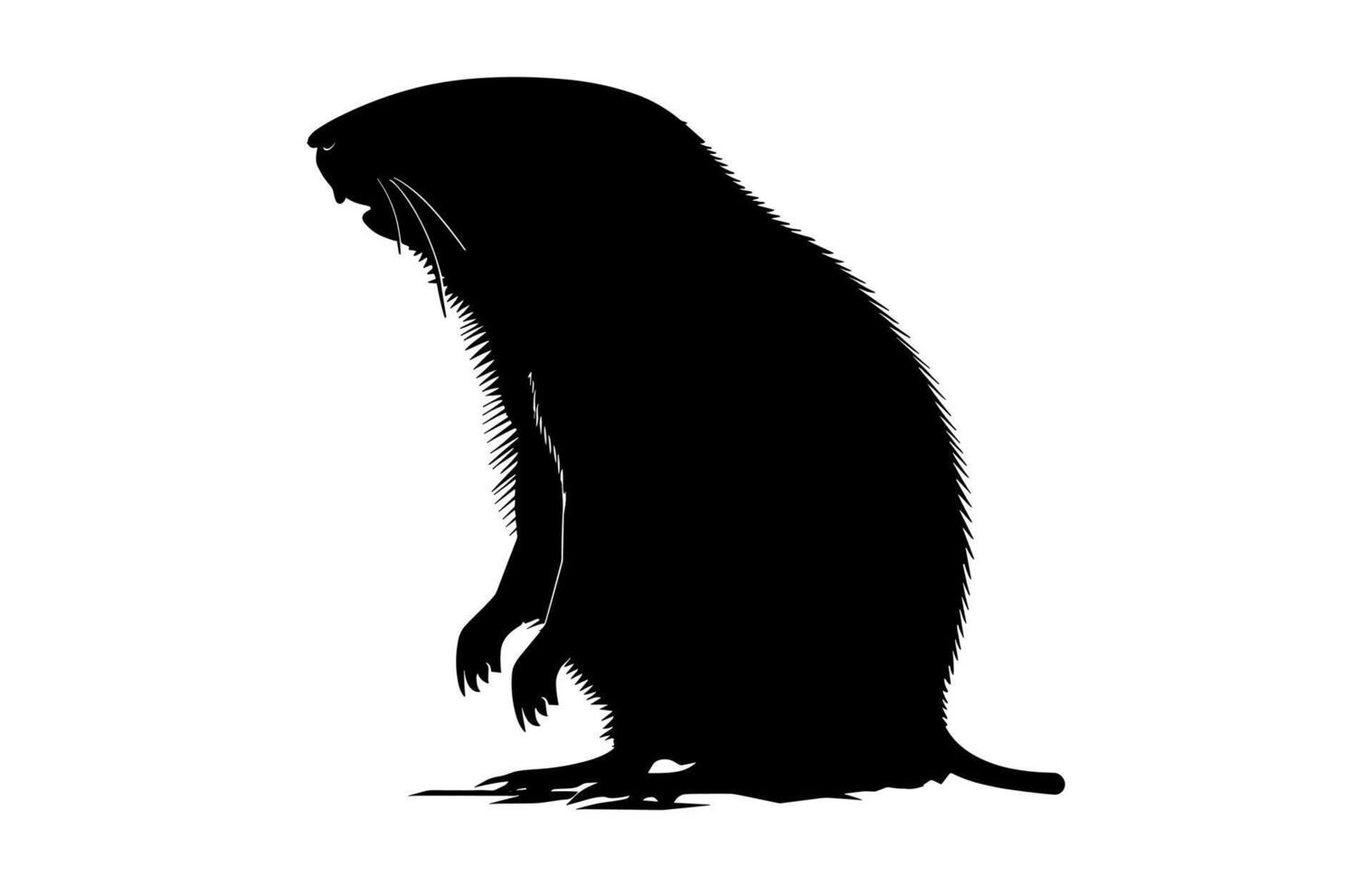 Mole Sitting Silhouette vector