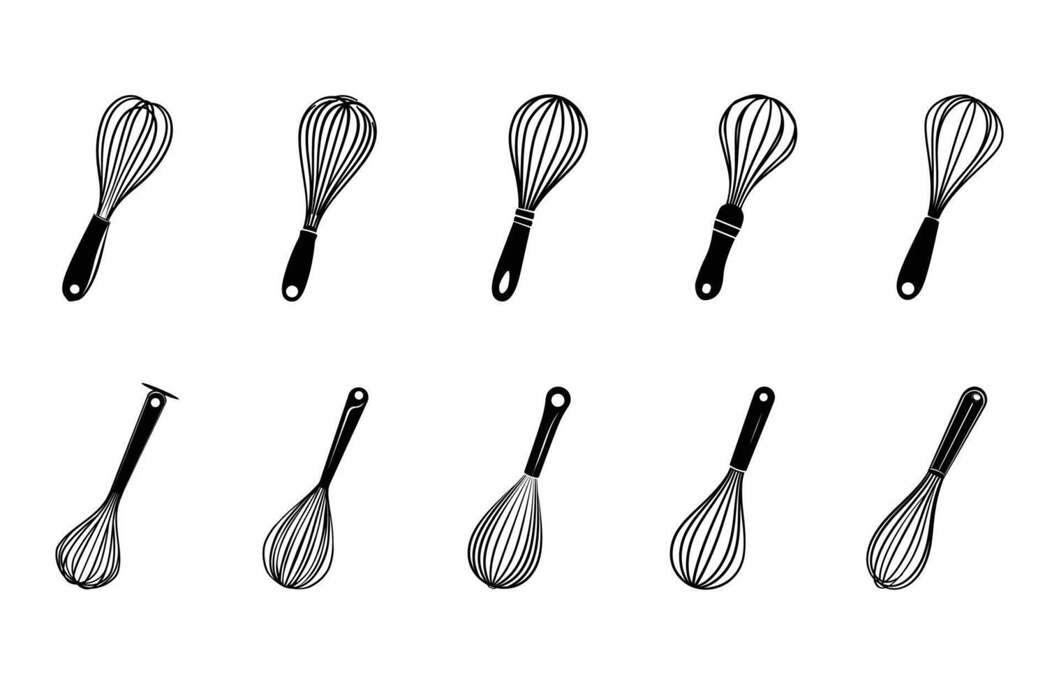 Whisk Silhouette Bundle vector