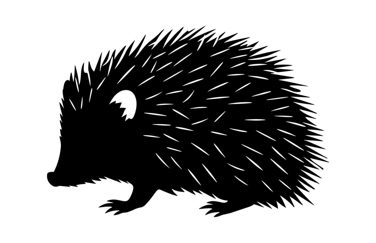 Hedgehog Silhouette isolated on a white background vector