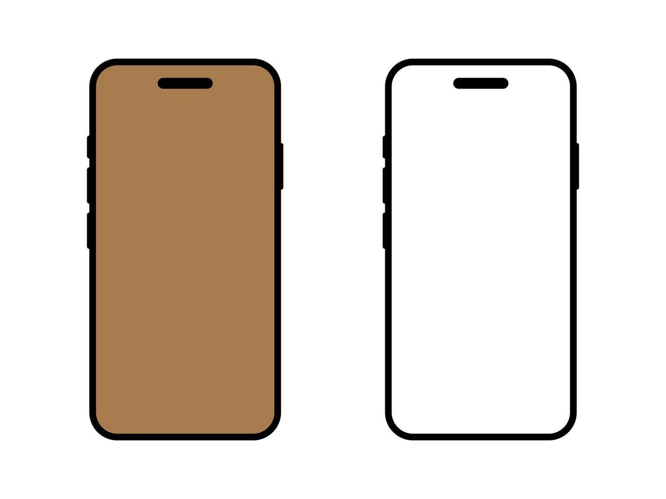 A Set of Brand New Smartphone Mockup Front View vector