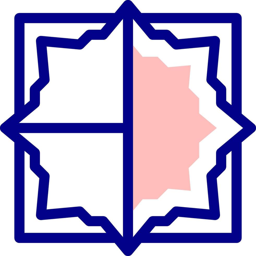A blue and pink logo with a star in the middle vector