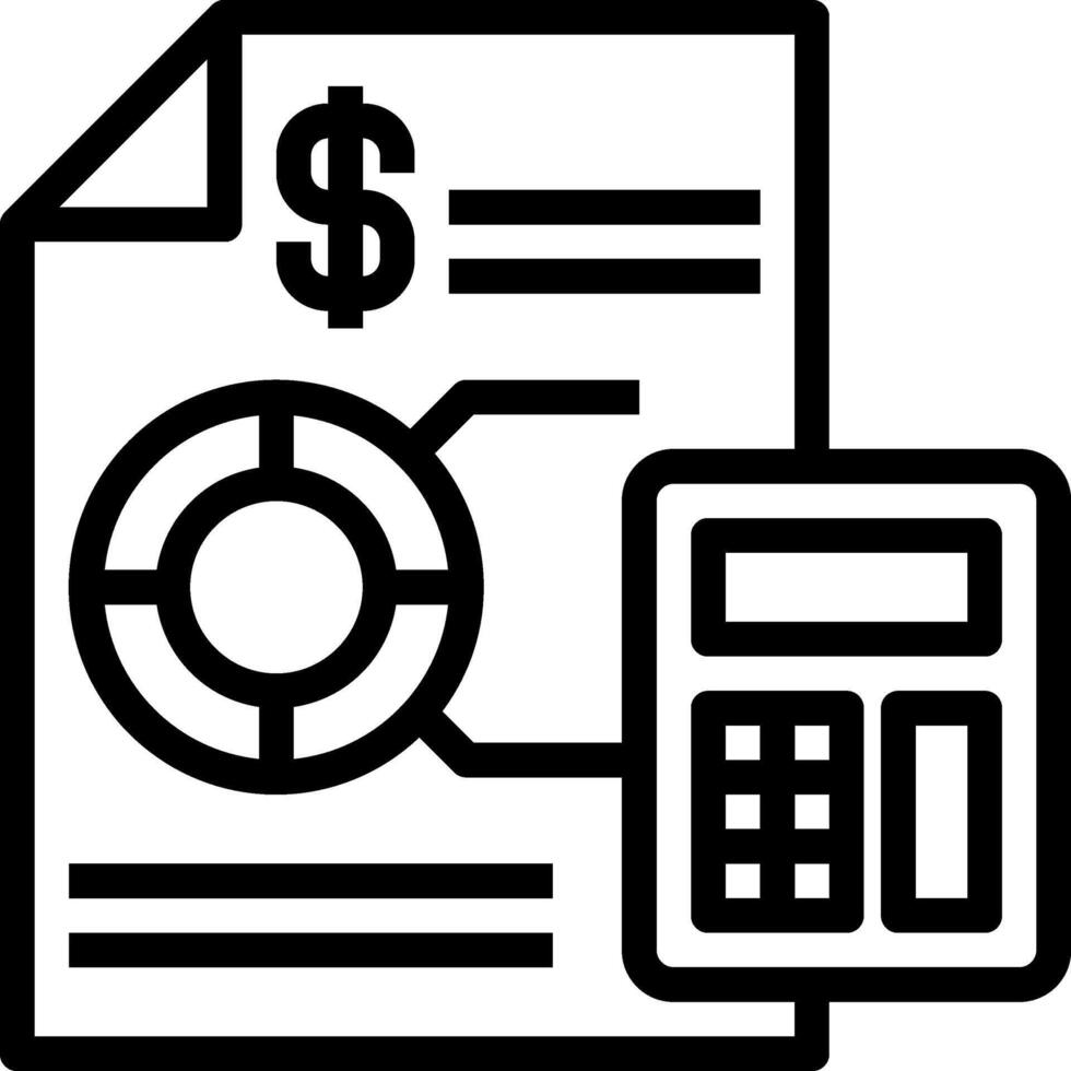 A calculator and a document with a dollar sign vector