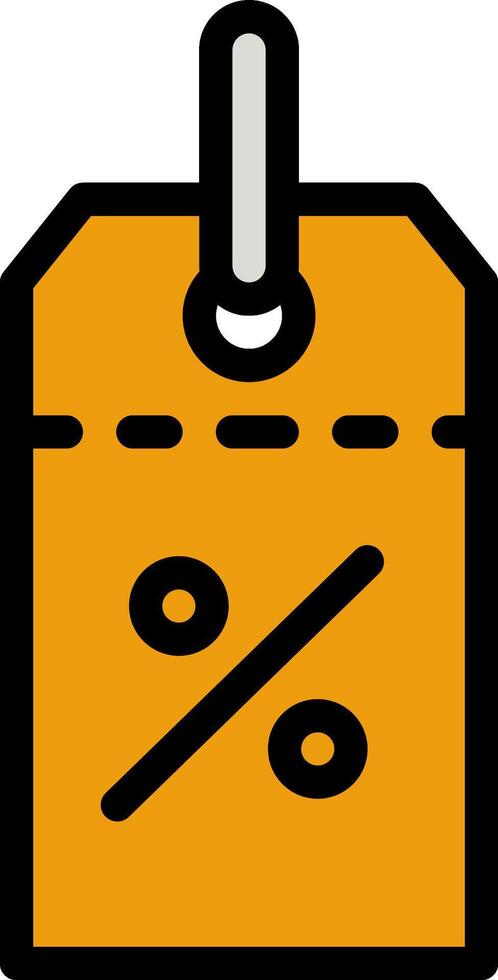 A yellow box with a percentage sign on it vector