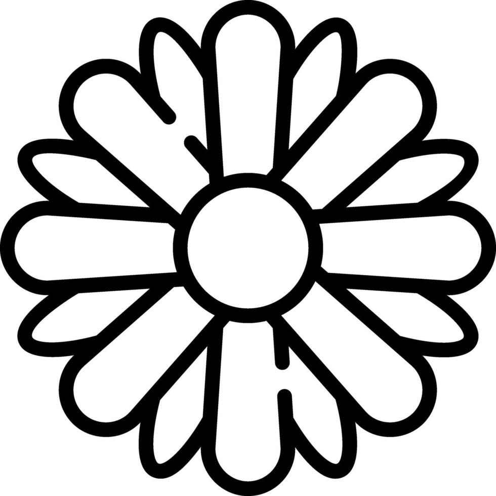 A flower outline on a white background vector