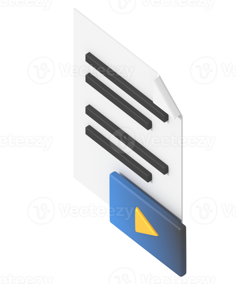 Videos Content Script isometric style png