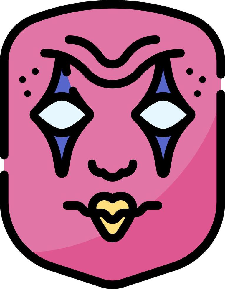 A pink face with a clown nose and a smile vector