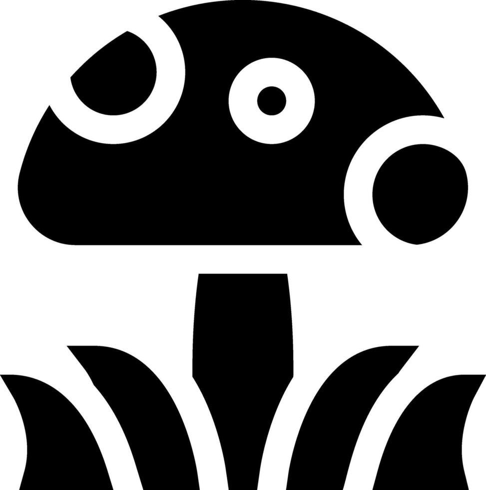 A black and white mushroom icon vector
