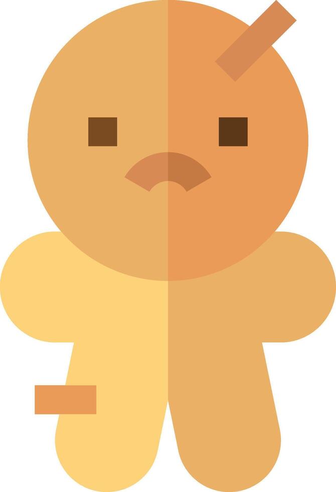 A cartoon gingerbread man with a bandage on his face vector