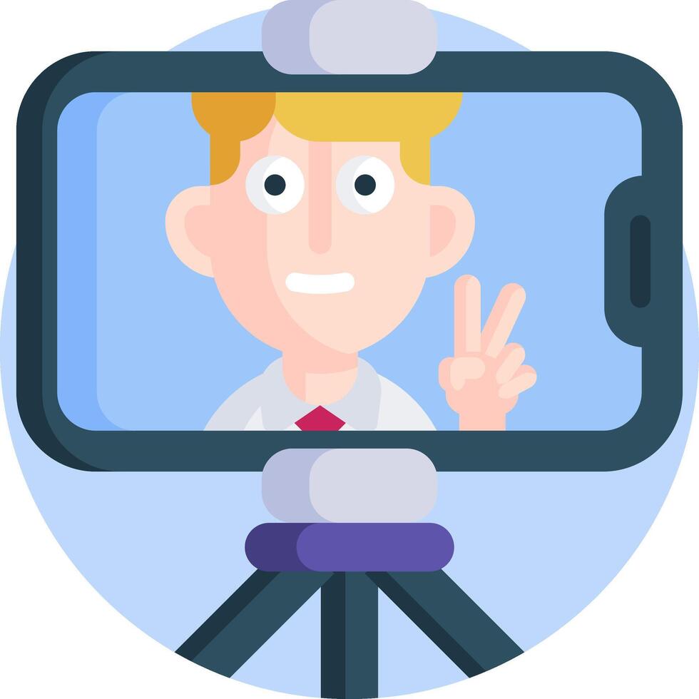 A man is holding up a phone with a camera on it vector