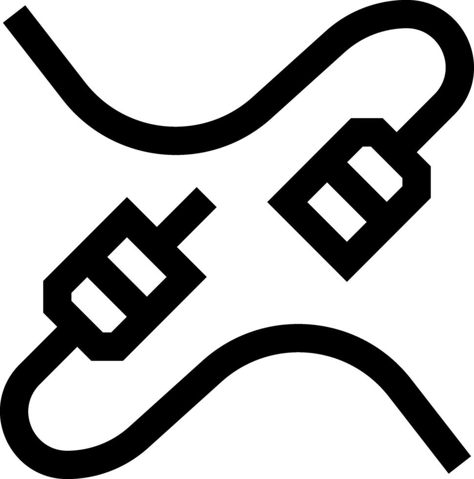 A black and white image of a cable vector