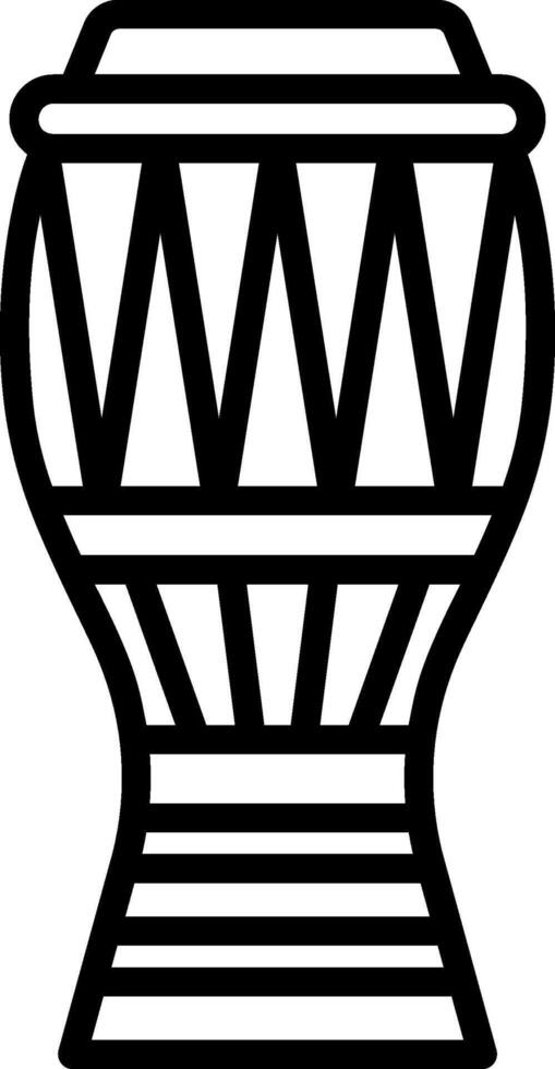 A black and white drawing of a drum vector