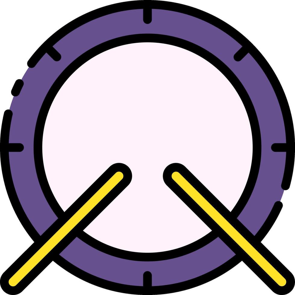 A drum with two sticks on it vector