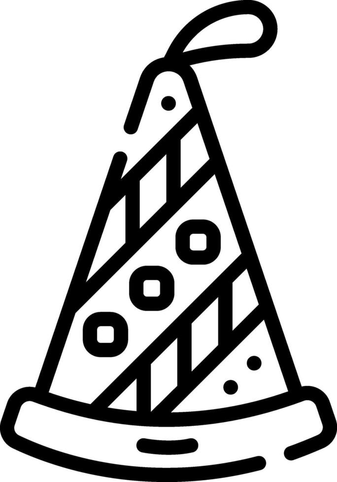 A black and white image of a party hat vector