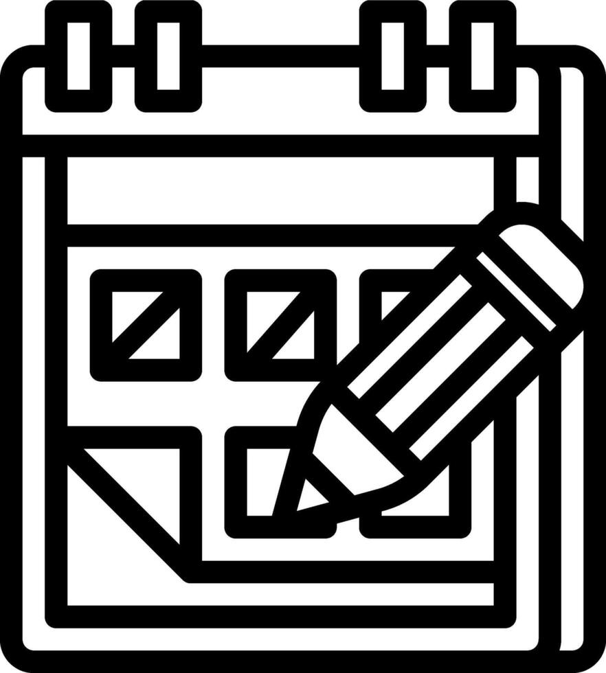 Calendar icon with pencil and paper vector