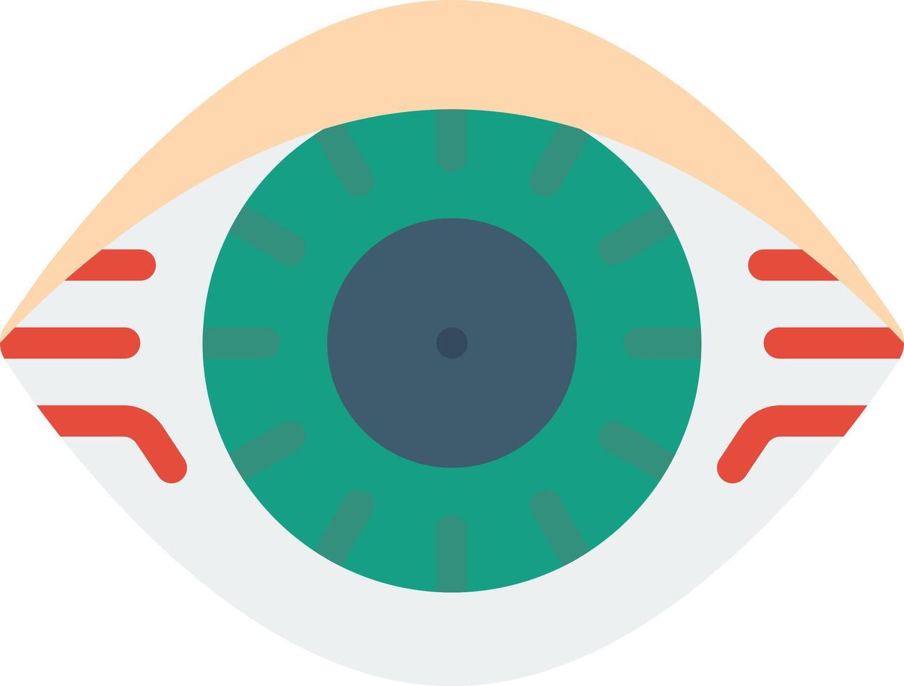 An eye with a red and green stripe on it vector