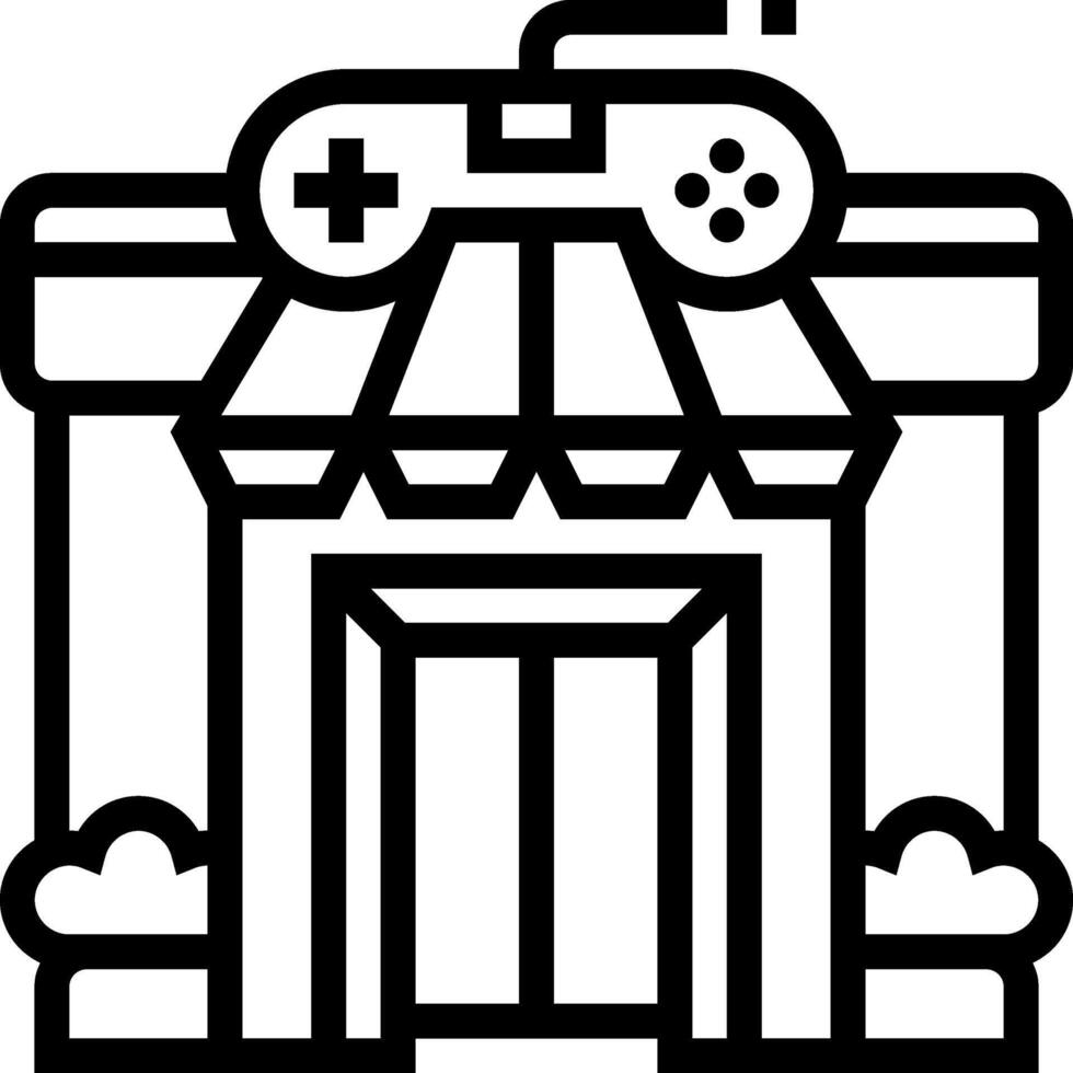 A black and white illustration of a store vector