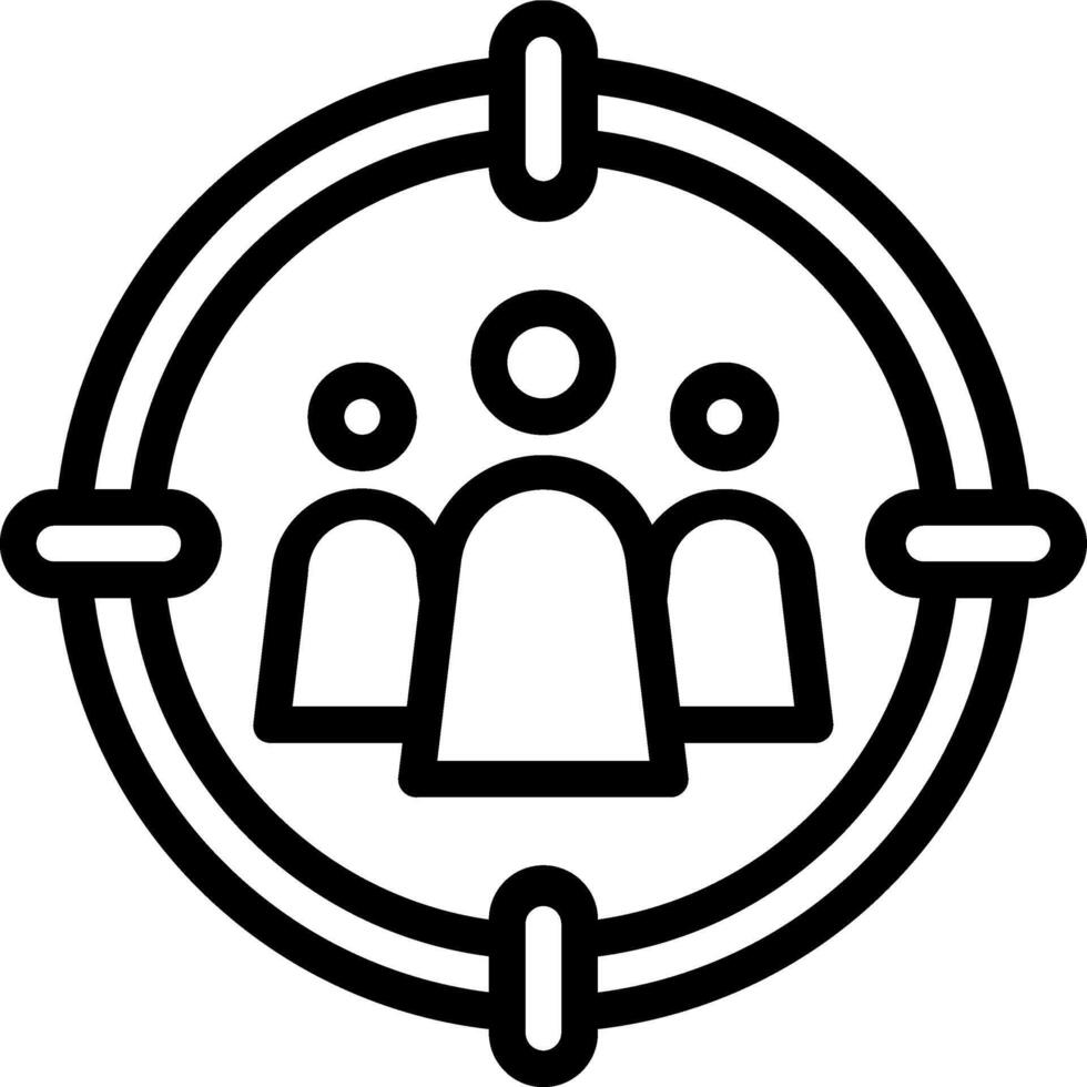 A black and white image of a group of people in a circle vector