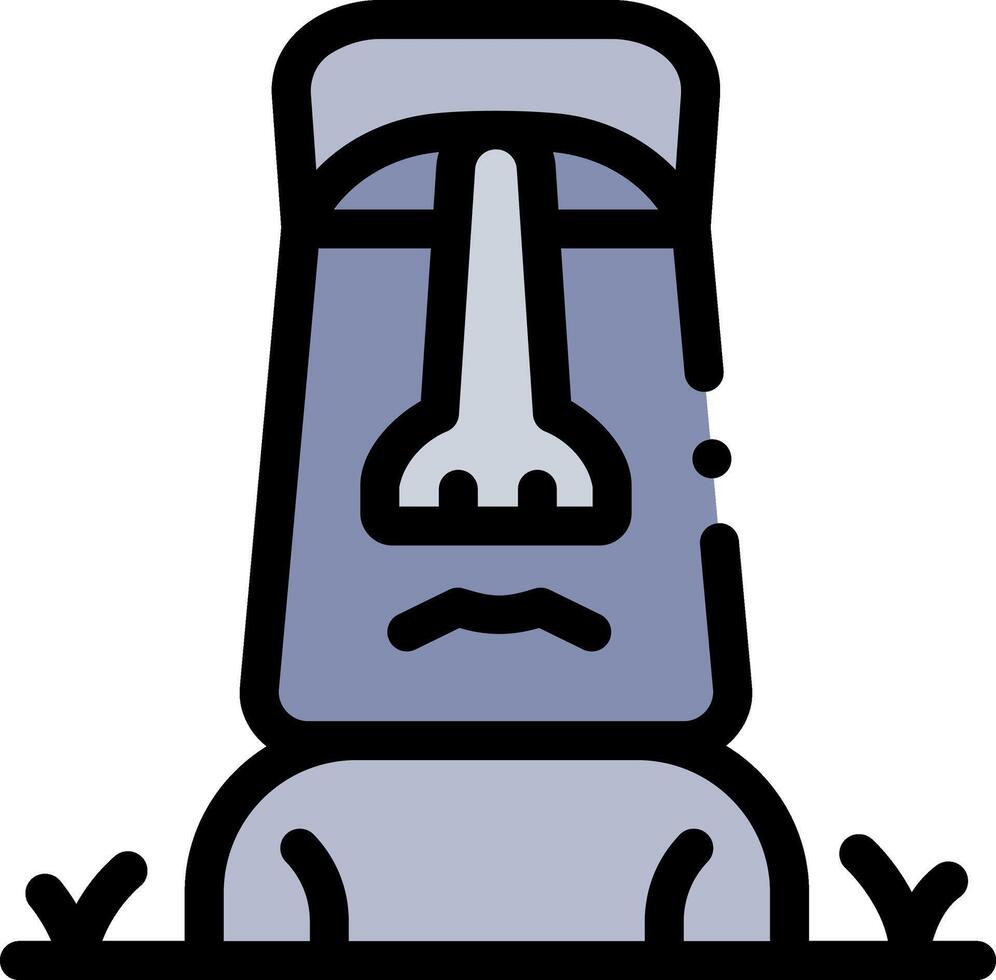 A cartoon easter island head with a face vector