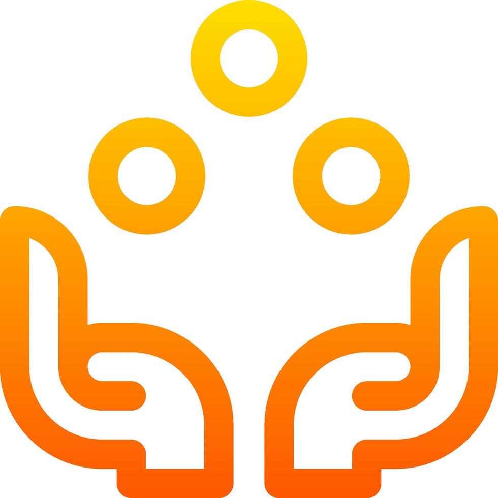 A logo with two hands holding up a circle vector