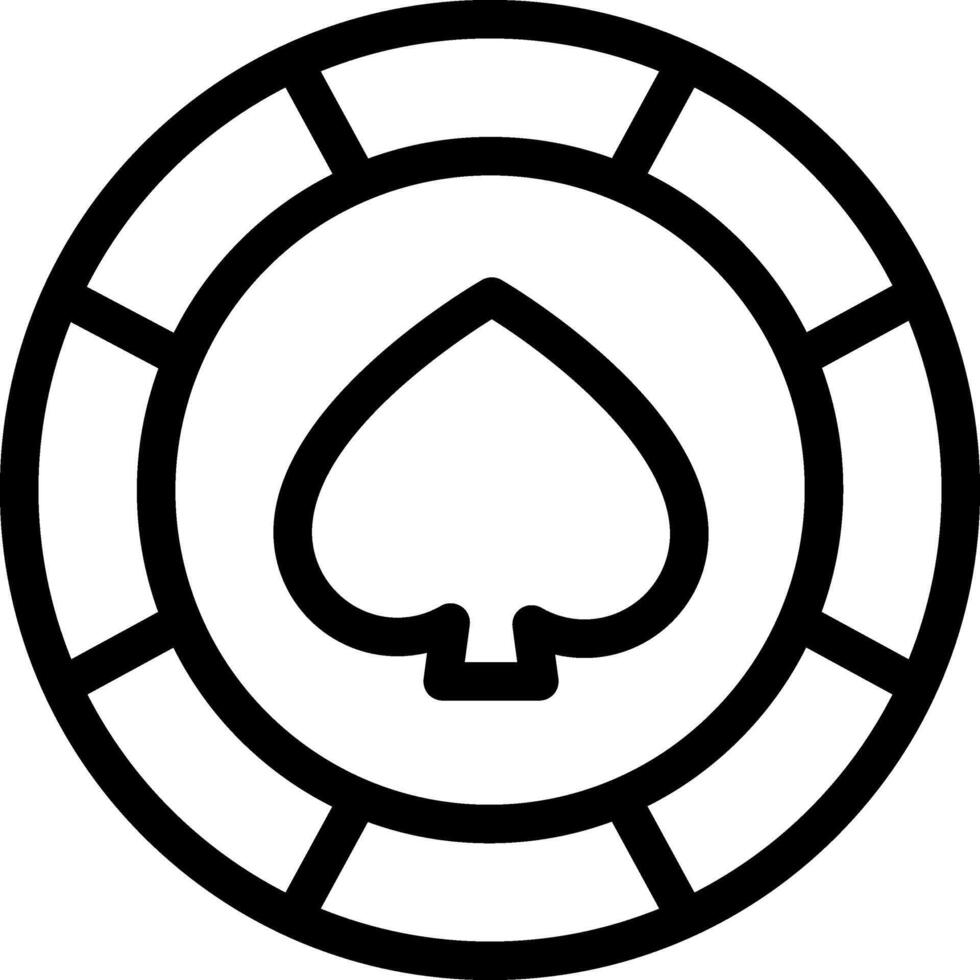A black and white poker chip icon vector