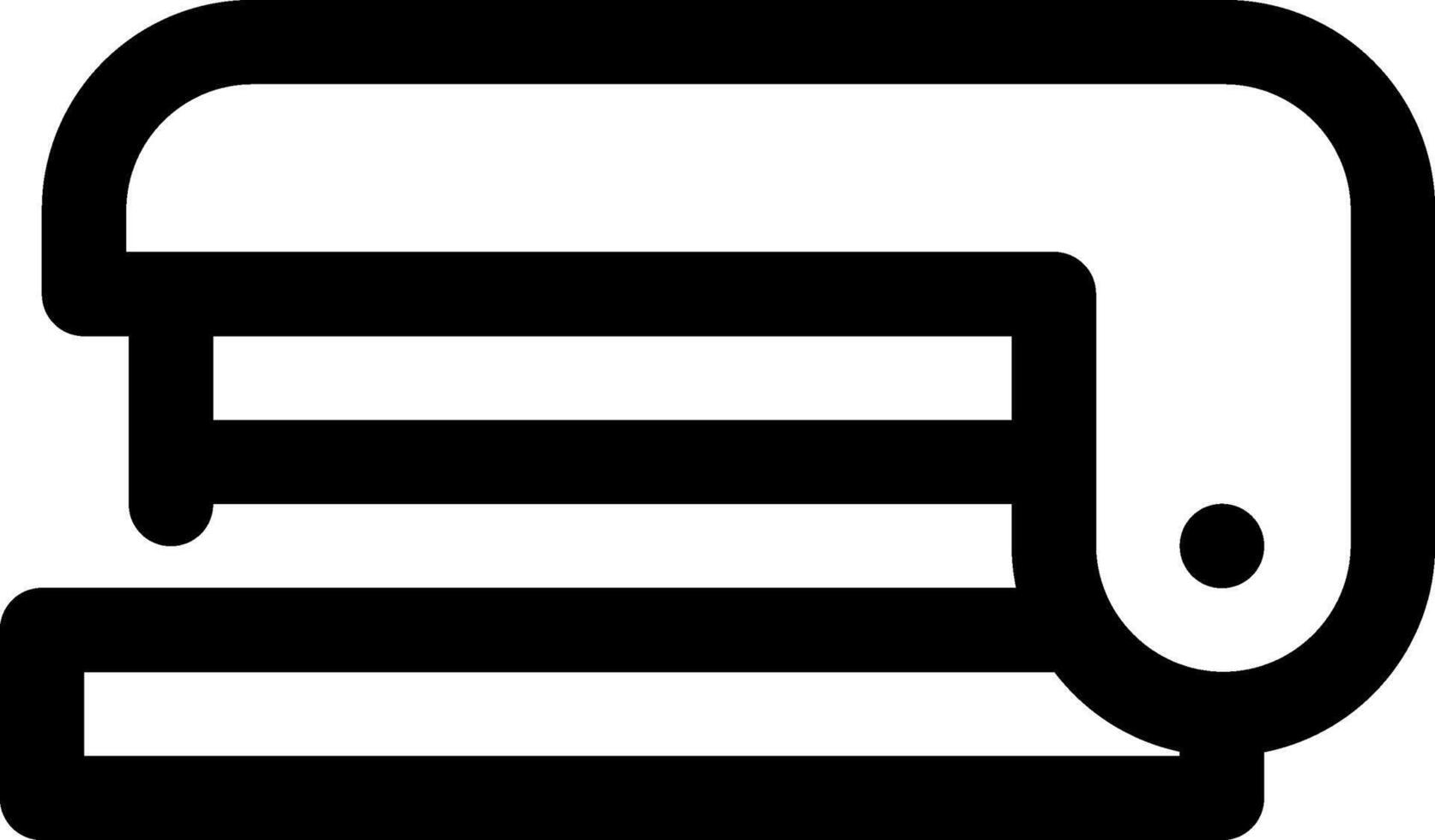 A black and white icon of a sewing machine vector