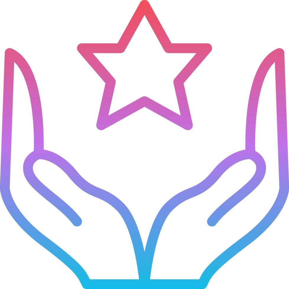 A star in the hands of two hands vector