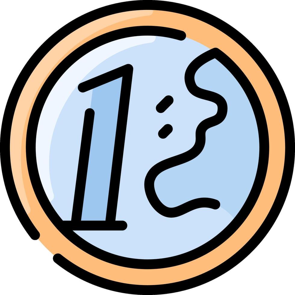 A number one in a circle with a blue border vector