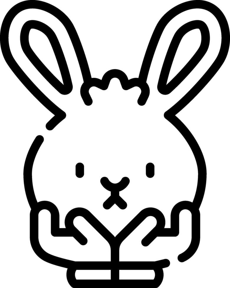 A black and white line drawing of a rabbit vector