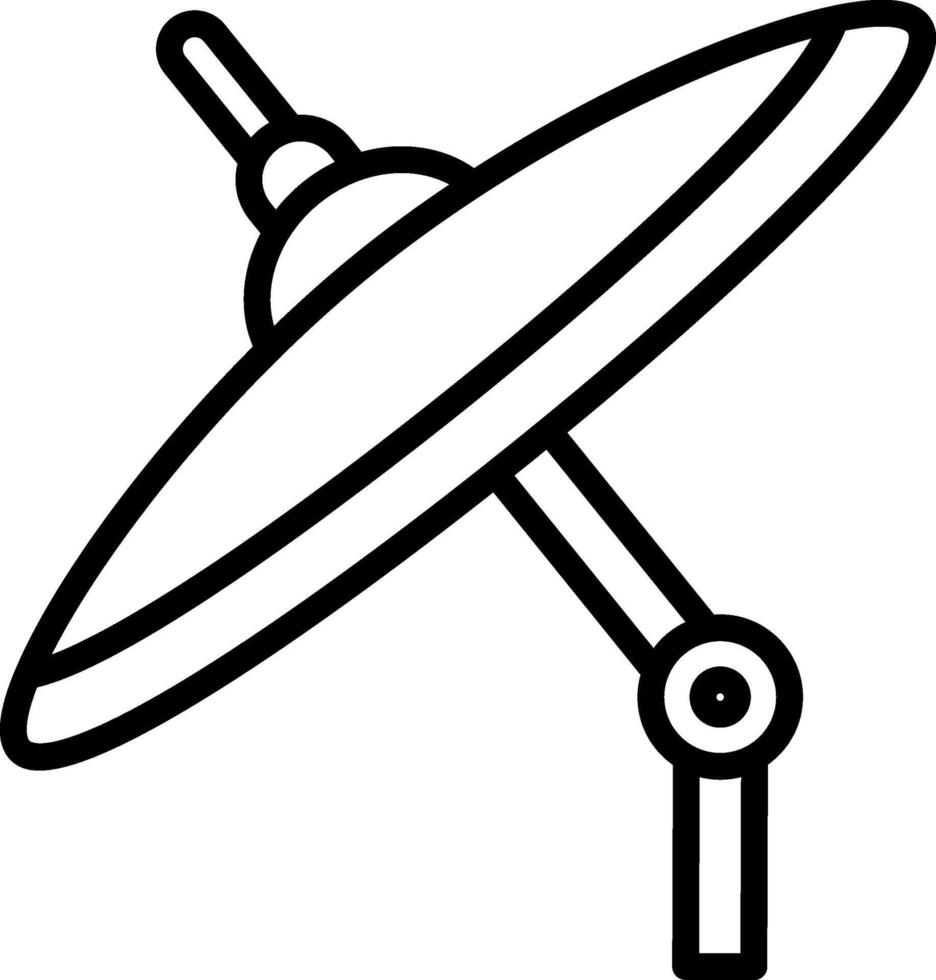 A black and white drawing of a satellite dish vector