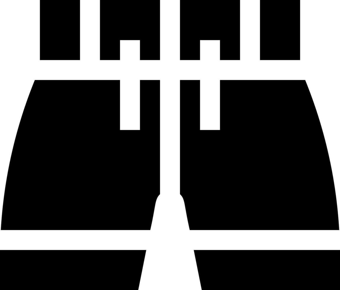 A black and white illustration of a pair of shorts vector
