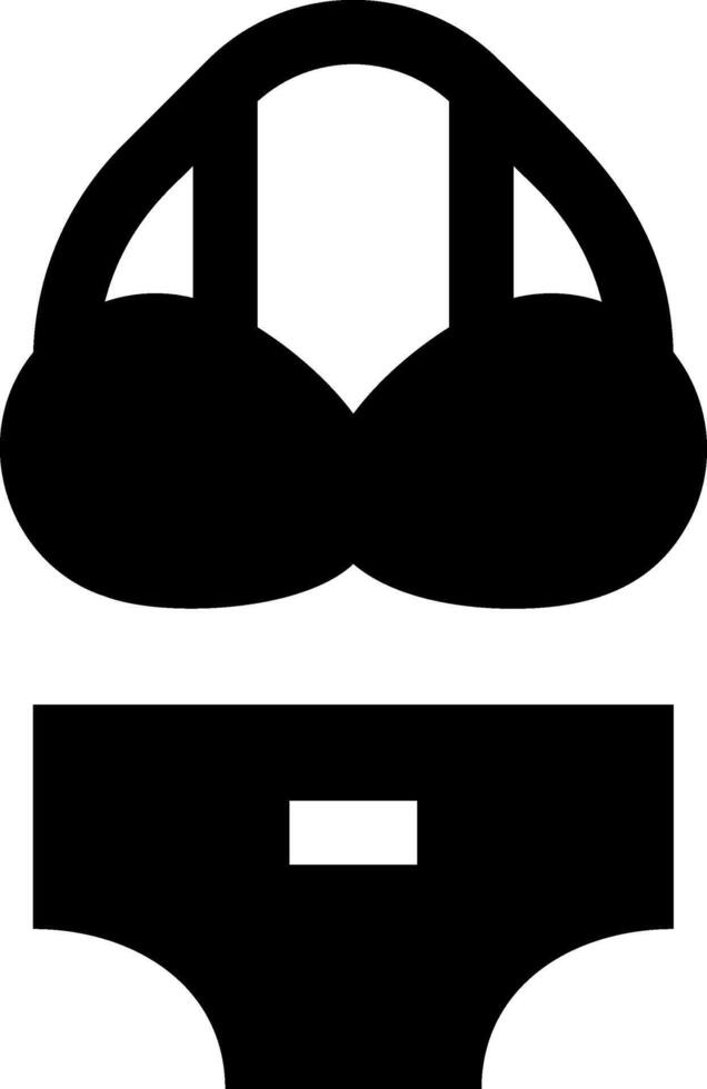A black and white silhouette of a bra and underwear vector